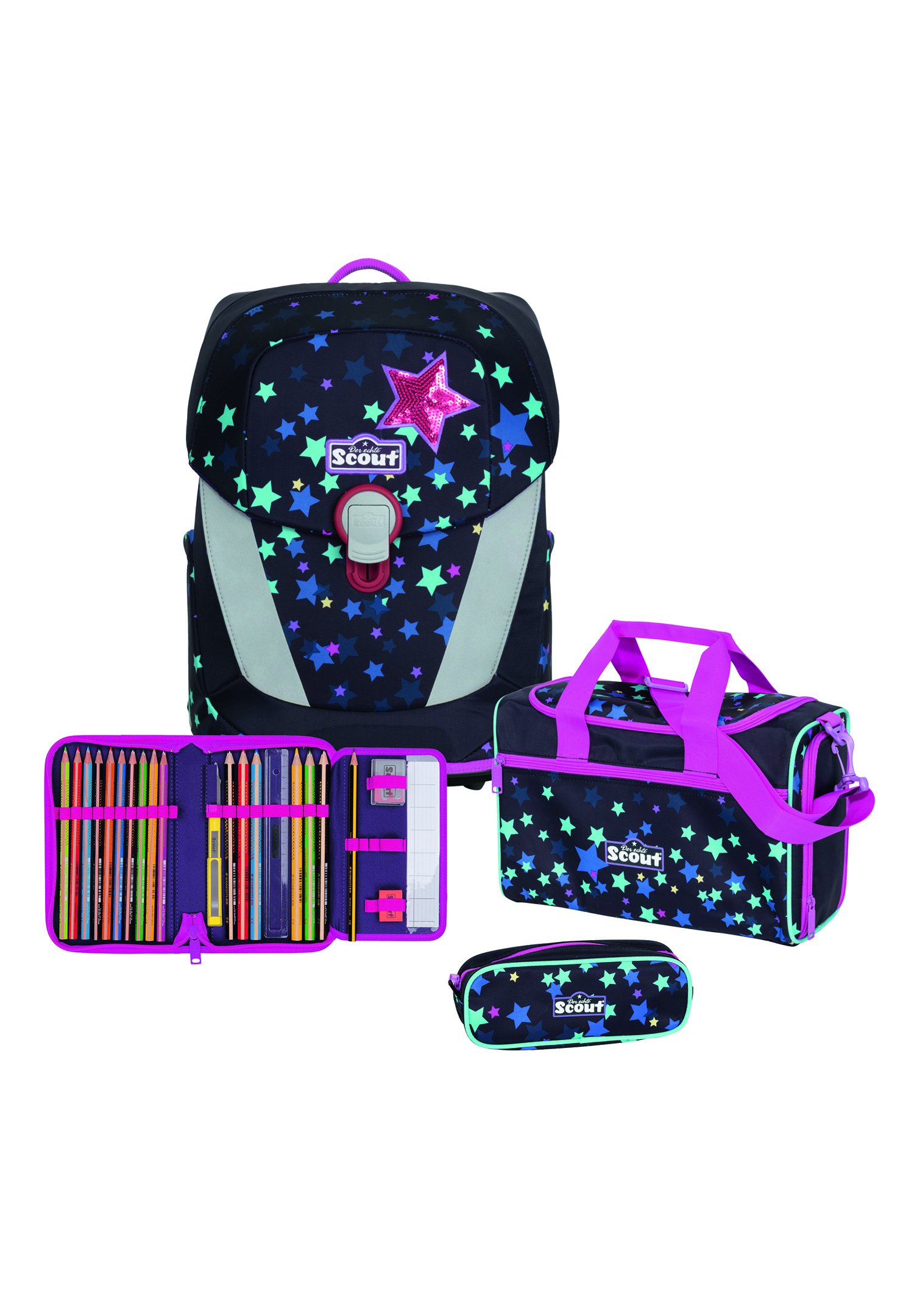 Balance-Scooter mit Leucht-Rädern GRATIS DAZU SWEET STARS SCOUT SUNNY II Schulranzen-Set 5tlg Stern mit SPORTTASCHE Balance-Scooter mit Leucht-Rädern GRATIS DAZU SWEET STARS SCOUT SUNNY II Schulranzen-Set 5tlg Stern mit SPORTTASCHE